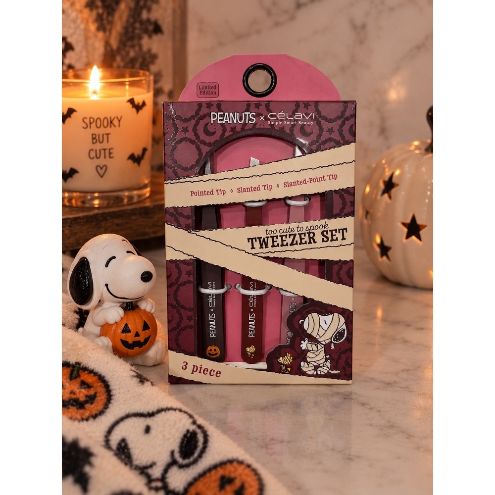 Peanuts x Celavi Too Cute to Spook Tweezer Set 3 Piece Snoopy Halloween Limited